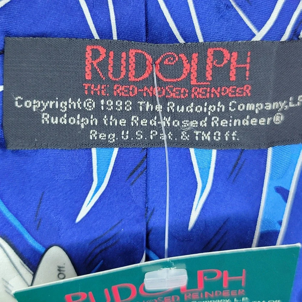 Vintage 1998 Rudolph Red-Nosed Reindeer Bumble Silk Tie Holiday Christmas NWT